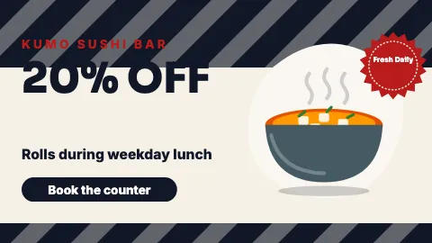 Sushi bar big promo TV menu board template