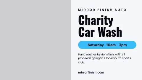Auto detailing event TV screen template