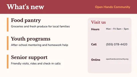 Nonprofit & charity announcements TV screen template