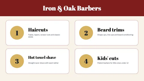 Barbershop services TV screen template