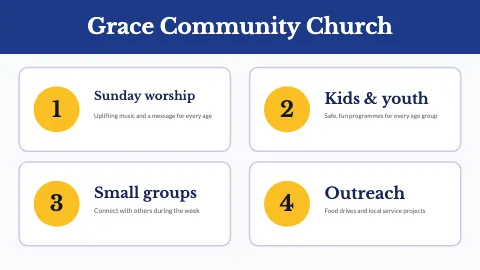Church & community services TV screen template