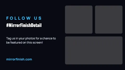 Auto detailing follow us TV screen template