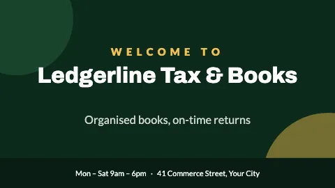 Accounting & tax welcome TV screen template