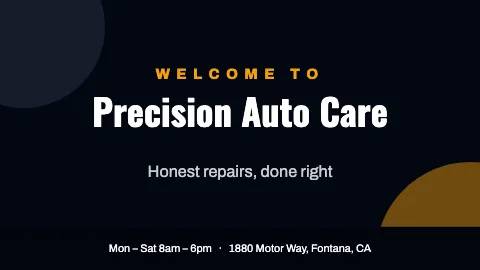 Auto repair welcome TV screen template