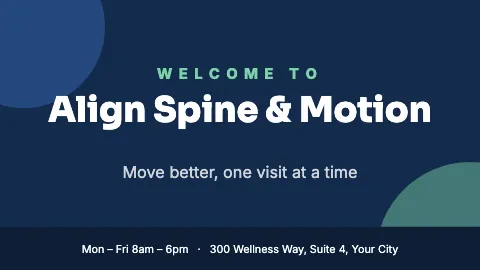 Chiropractic & physio welcome TV screen template