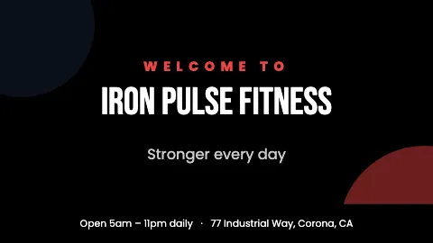 Fitness & gym welcome TV screen template
