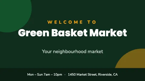 Grocery & market welcome TV screen template