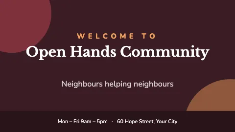 Nonprofit & charity welcome TV screen template