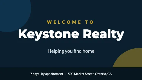 Real estate welcome TV screen template
