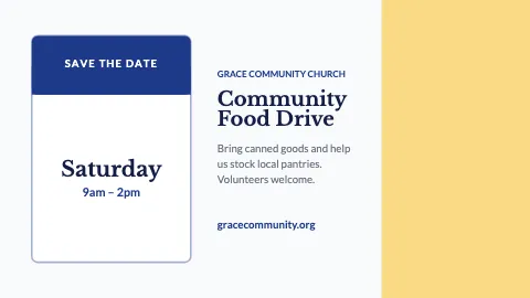 Church & community save the date TV screen template