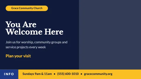 Church & community info ticker TV screen template