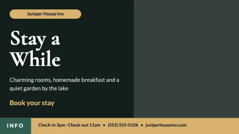Hotel & B&B info ticker TV screen template