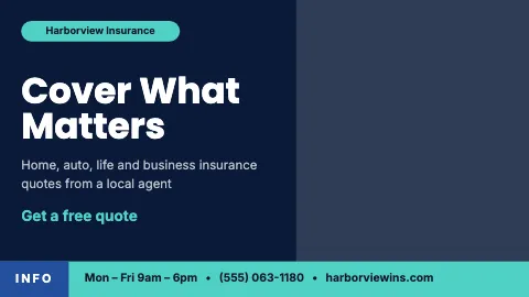 Insurance agency info ticker TV screen template