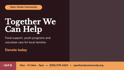 Nonprofit & charity info ticker TV screen template